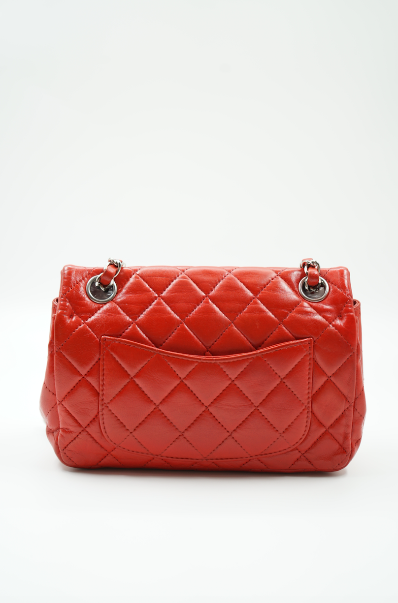 Chanel mini red flap bag