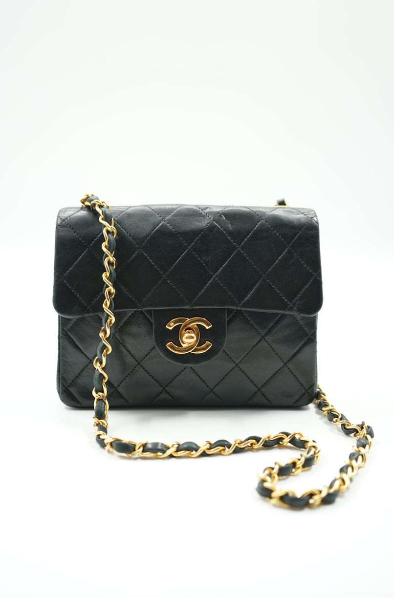 Chanel Mini Square black ghw