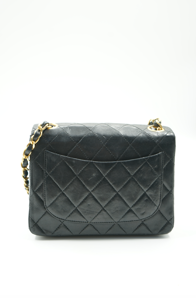 Chanel Mini Square black ghw