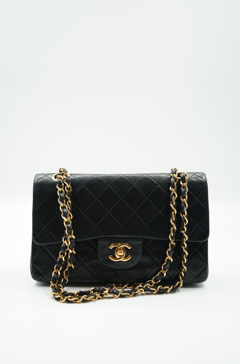 Chanel small classic double flap bag black