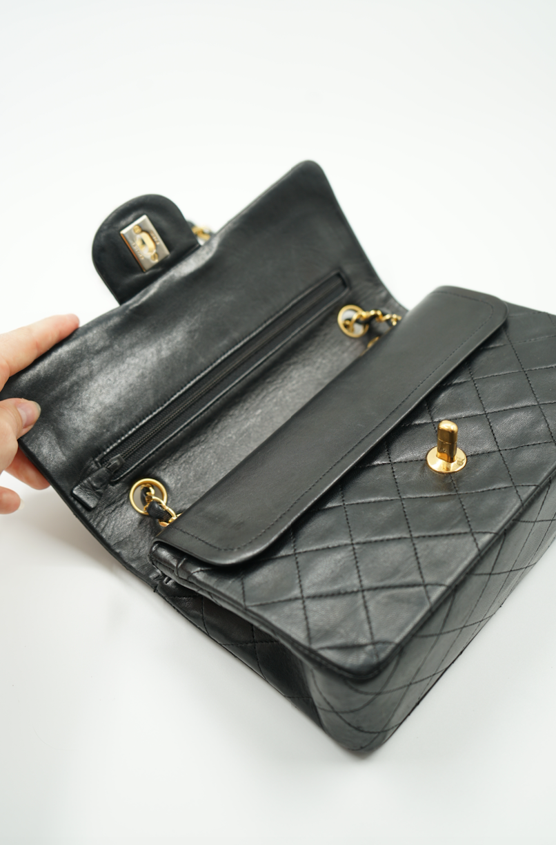 Chanel small classic double flap bag black