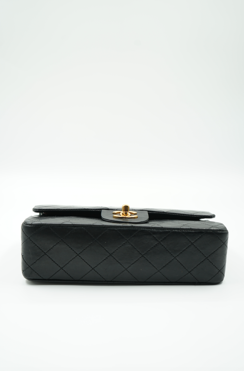 Chanel small classic double flap bag black