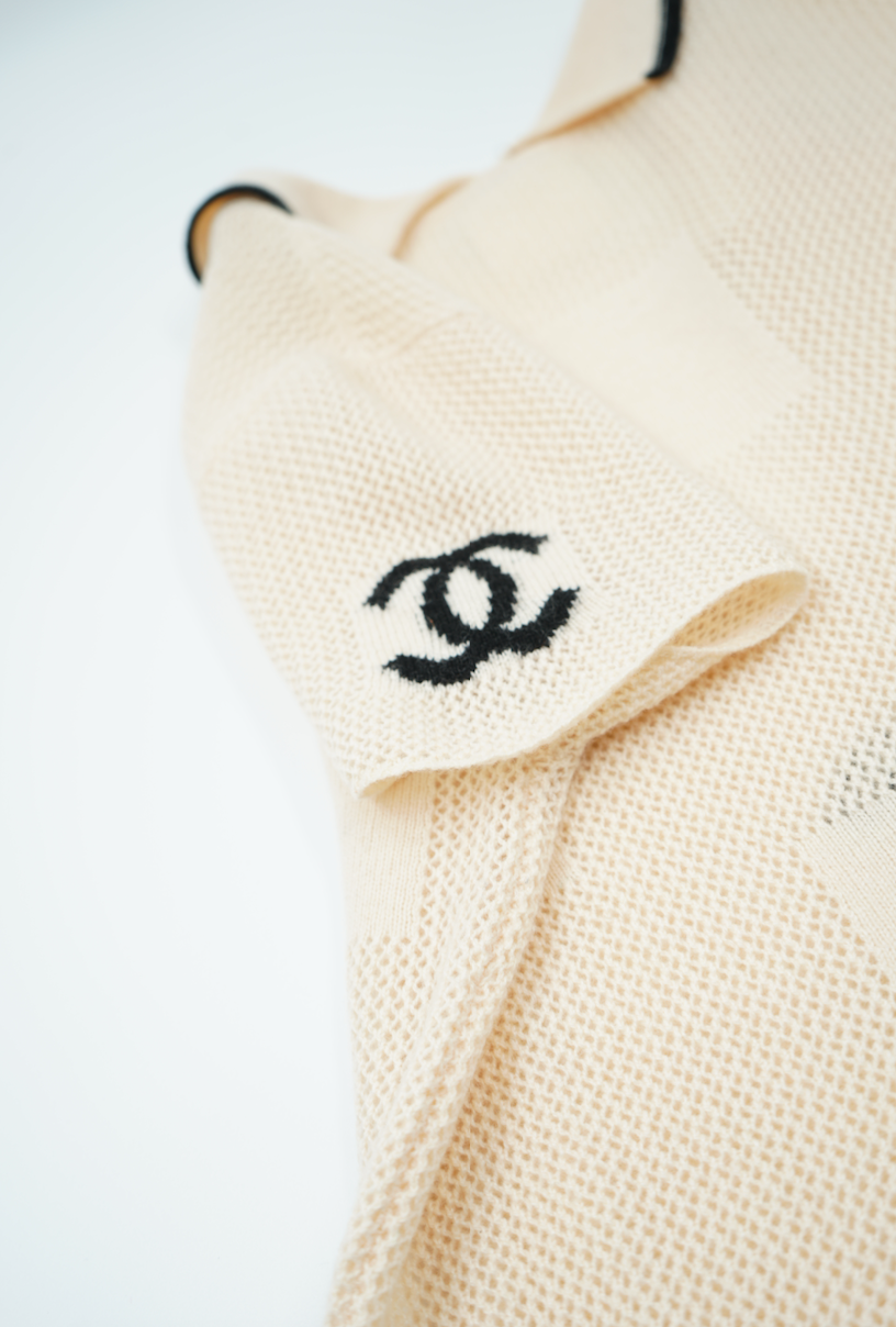 Chanel 2001 intarsia logo knit top