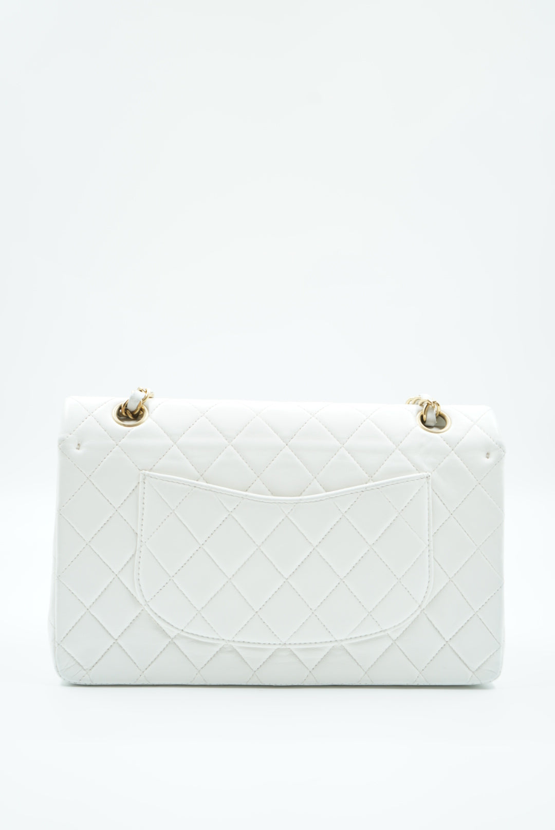 Chanel double flap bag medium white