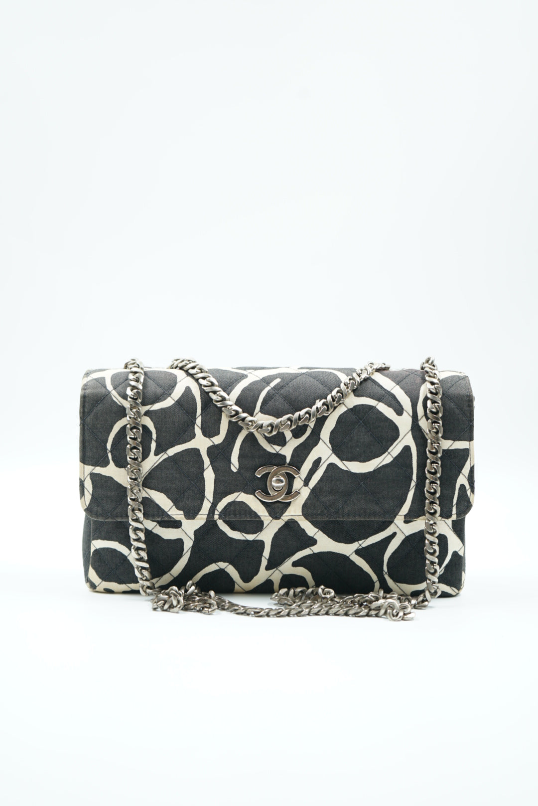 Chanel scribble print cotton single flap