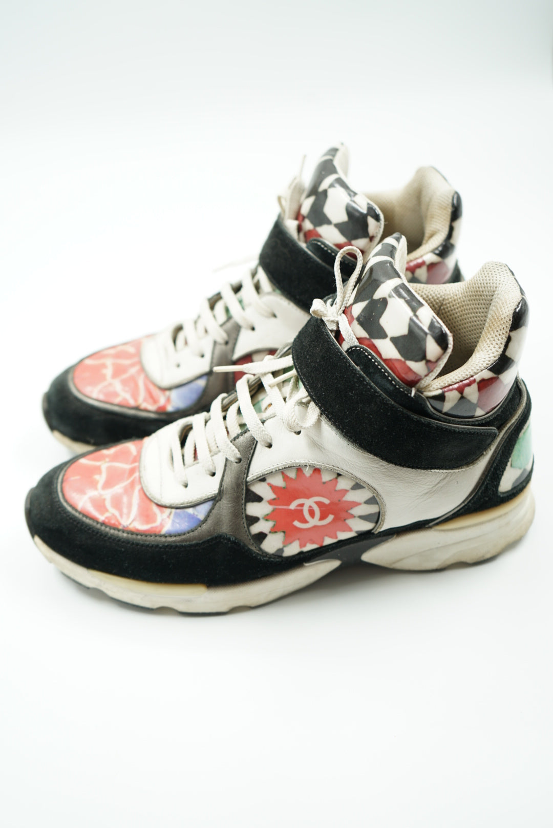 Chanel limited edition flower high top sneakers