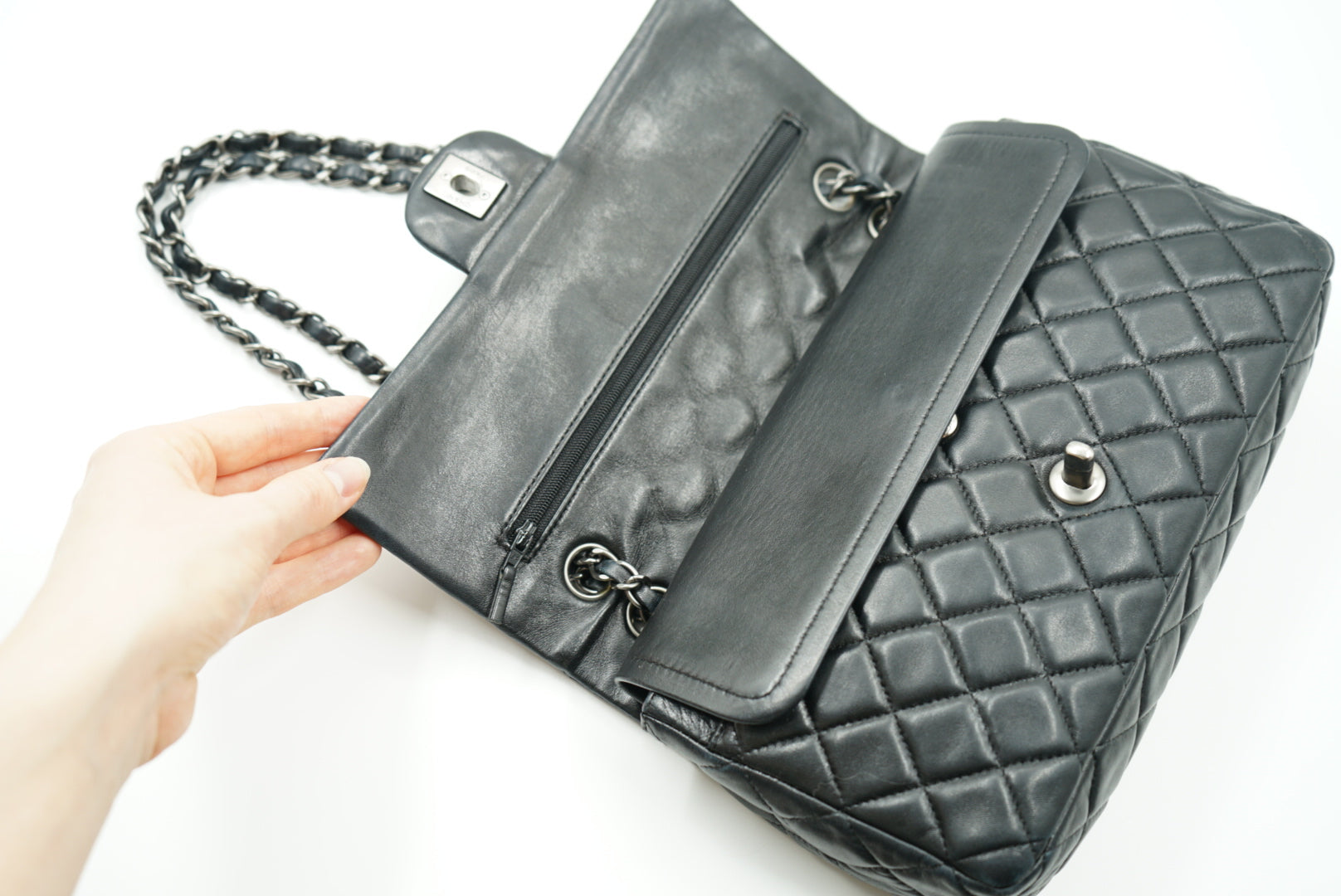 Chanel classic double flap bag SHW