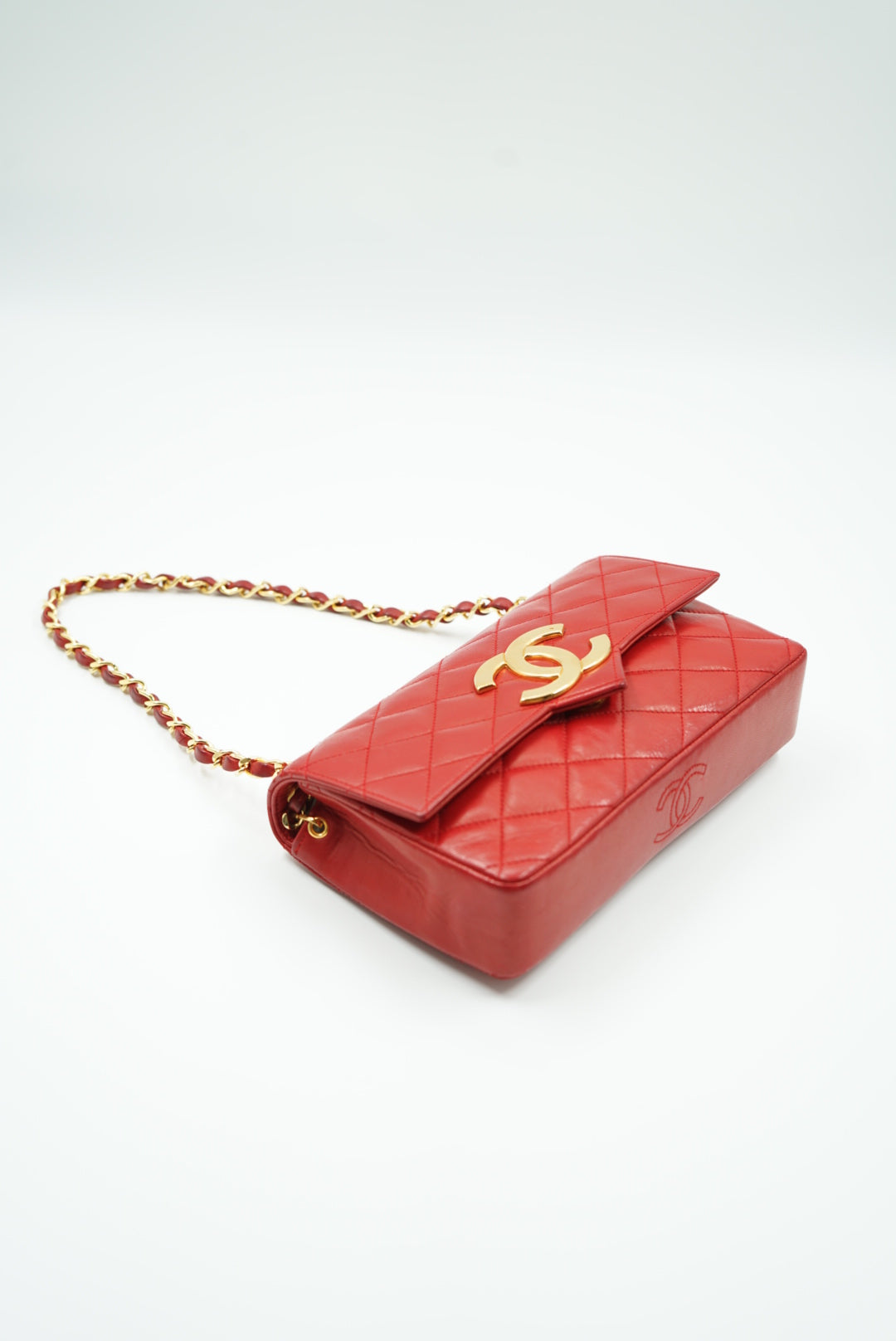 Chanel small classic single flap bag XL logo