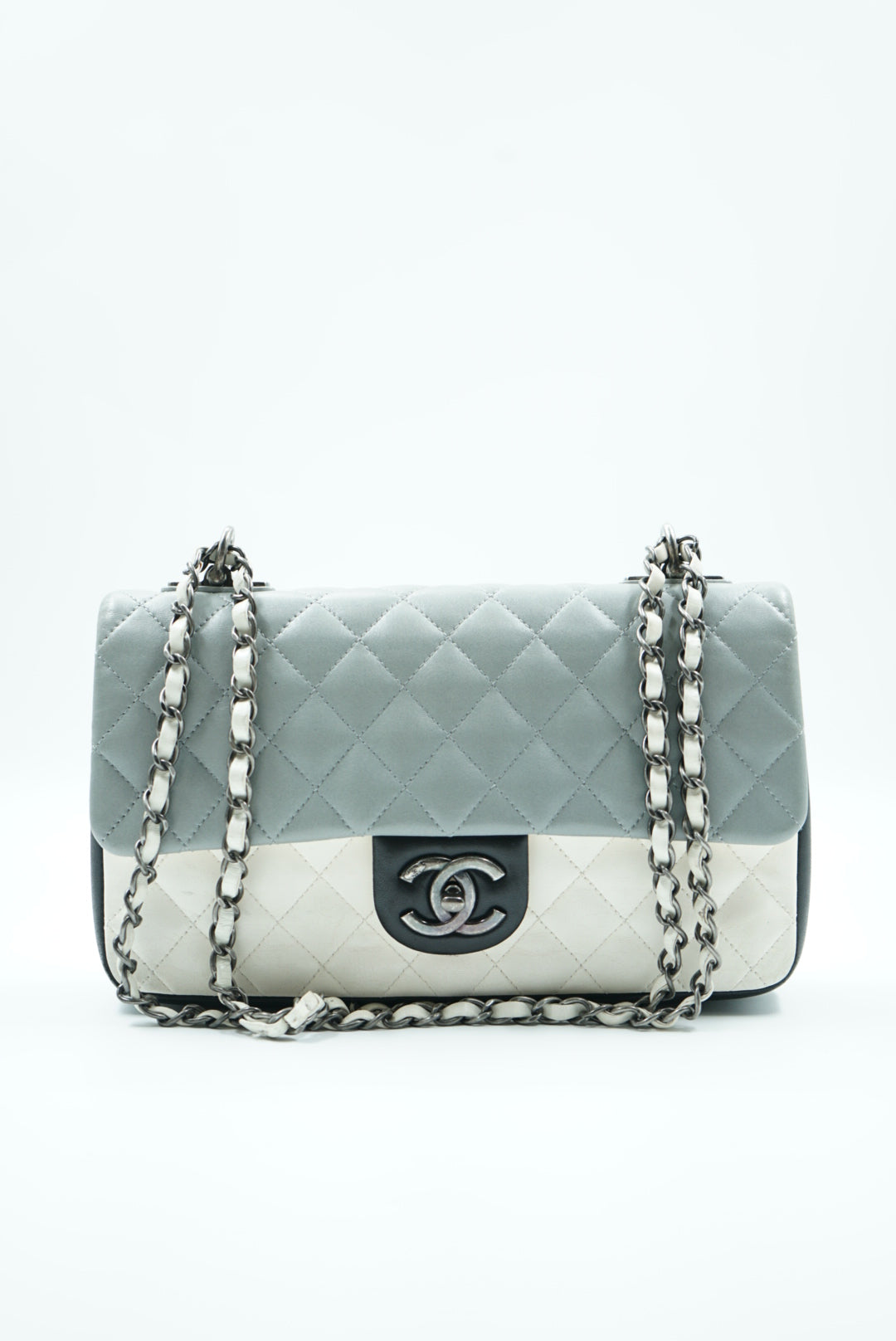 Chanel tricolour single flap bag