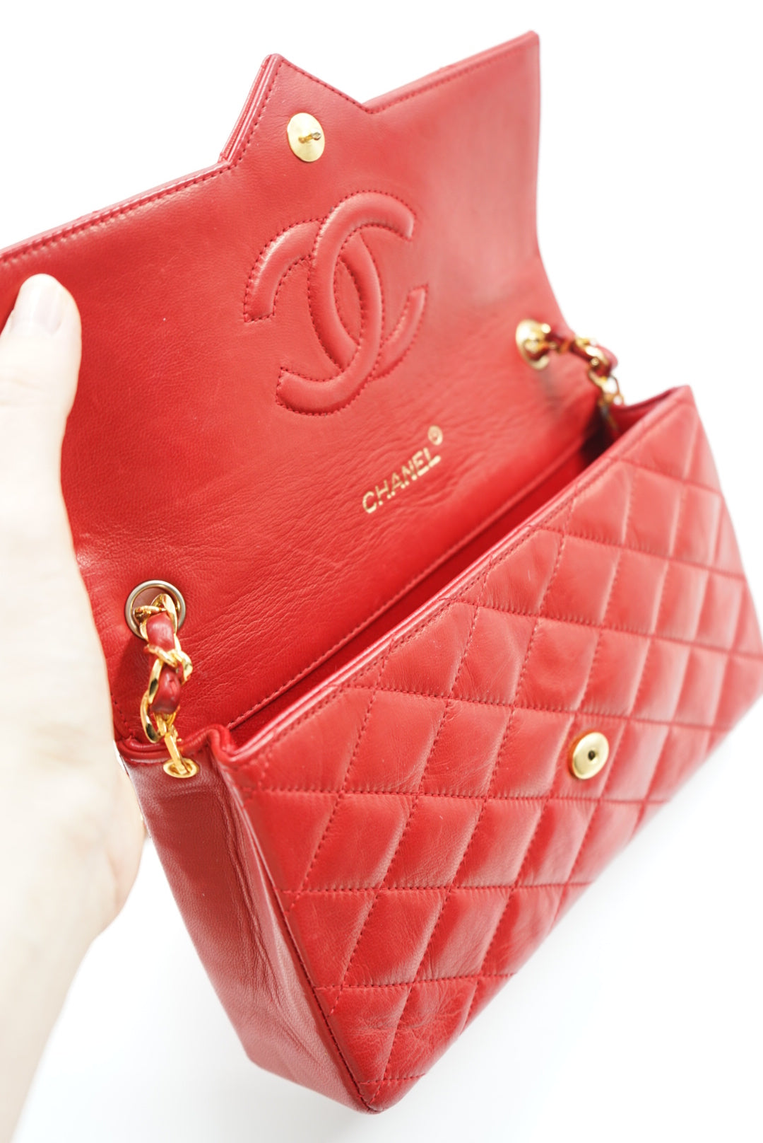 Chanel small classic single flap bag XL logo