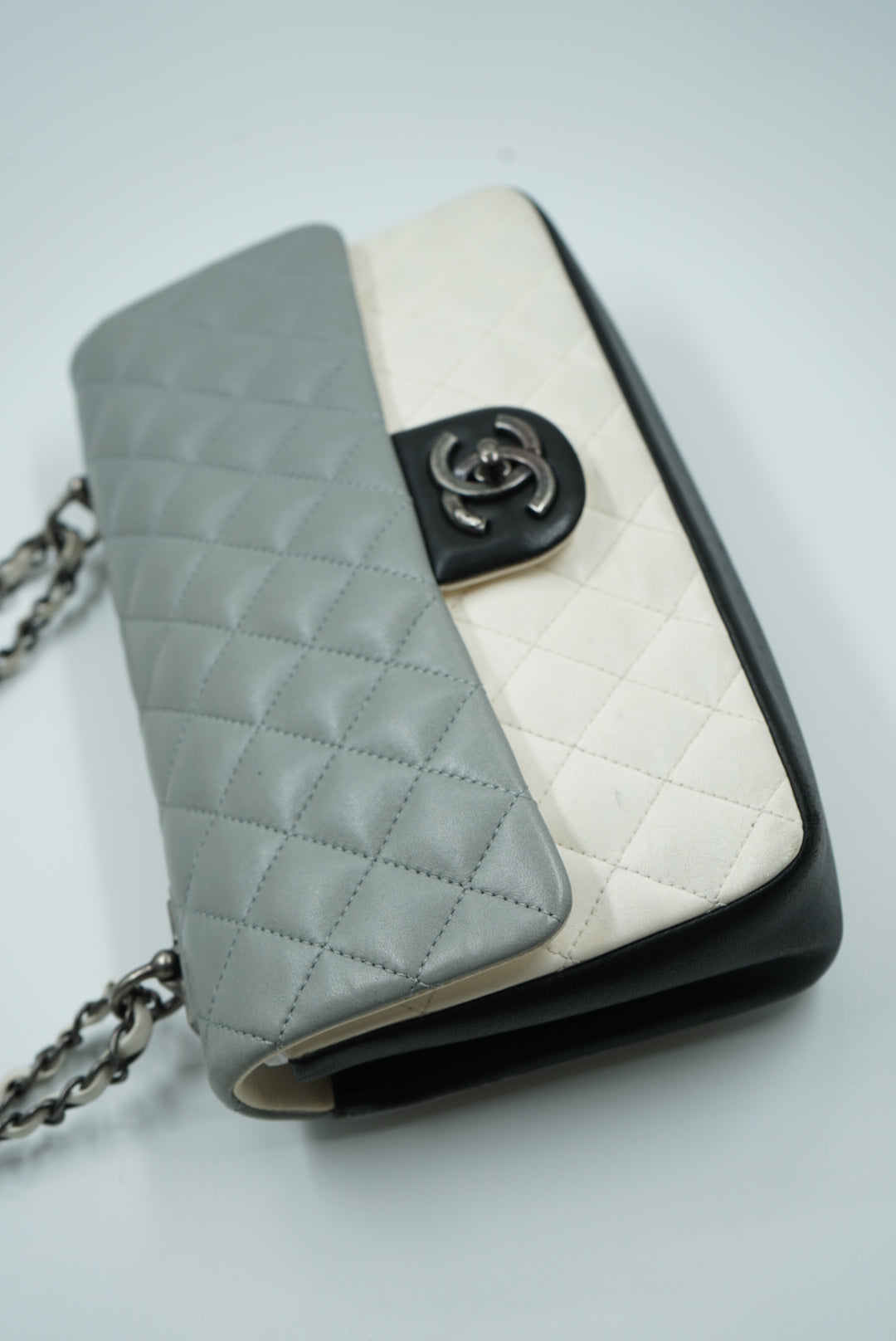 Chanel tricolour single flap bag